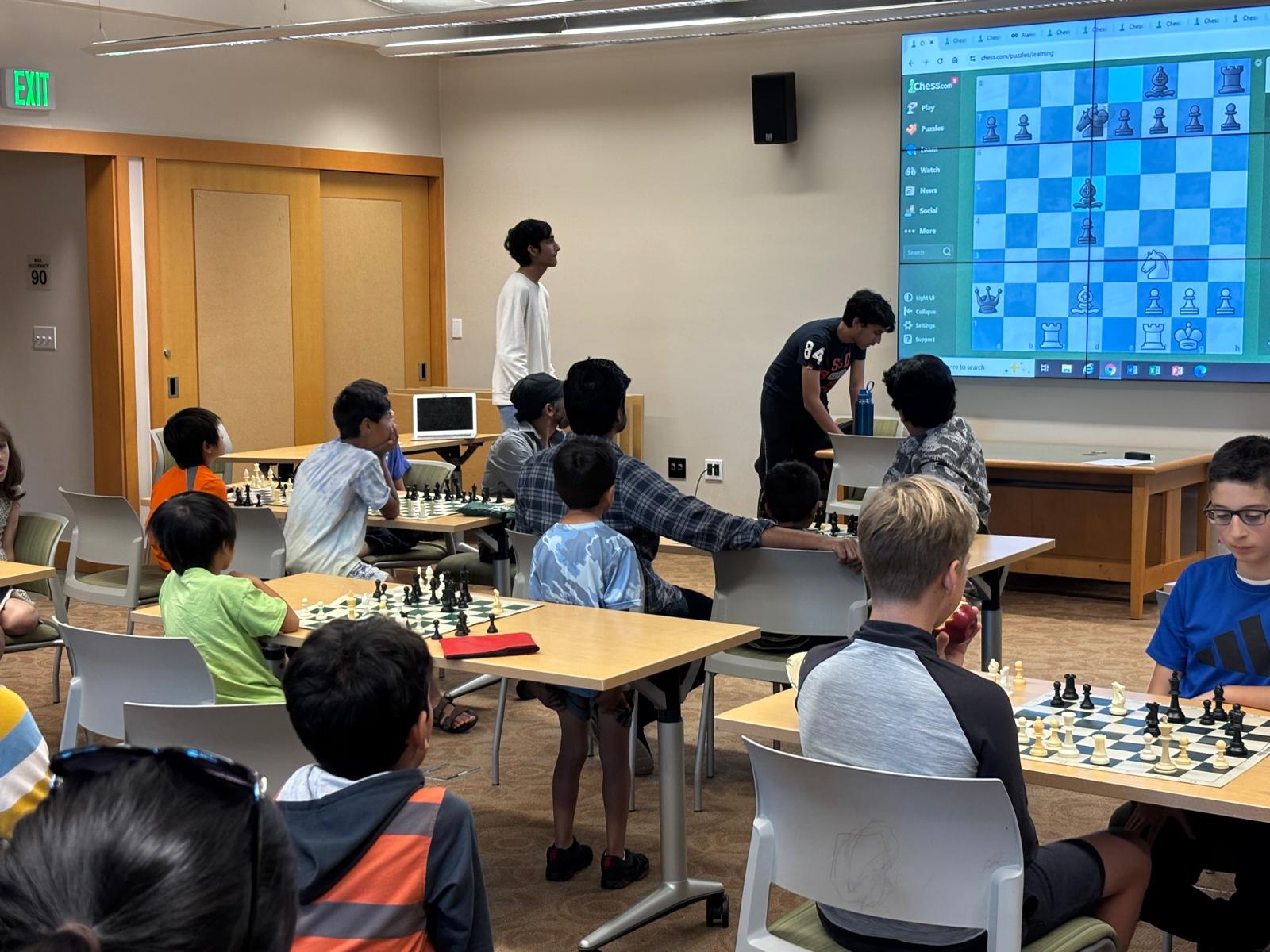 Coach guiding students